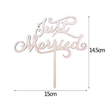 Load image into Gallery viewer, 1Pcs Hollow Letter Love Just Married Mr &amp; Mrs Cake Topper Mr and Mrs Cake Toppers Wooden Wedding Cake Topper Party Cake Decoration Mr And Mrs Cake Topper Bride and Groom Wooden Wedding Cake Topper For Wedding Party Supplies
