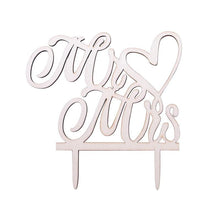 Load image into Gallery viewer, 1Pcs Hollow Letter Love Just Married Mr &amp; Mrs Cake Topper Mr and Mrs Cake Toppers Wooden Wedding Cake Topper Party Cake Decoration Mr And Mrs Cake Topper Bride and Groom Wooden Wedding Cake Topper For Wedding Party Supplies
