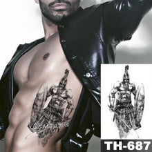 Load image into Gallery viewer, Gladiator Temporary Tattoo Sticker Flower Waterproof Big Modern Womens Mens Body Tattoo Luxury Design
