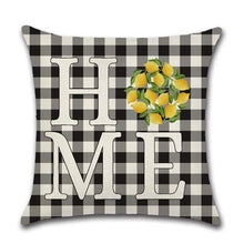 Load image into Gallery viewer, Elegant Linen Cushion Cover Black White Plaid Flower Pillow Case Throw Pillow Covers Waterproof Summer Outdoor Pillow Covers Home Summer Pillow Covers Home Decorative Pillows Cover For Sofa 45x45CM
