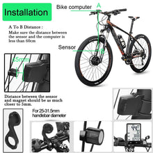 Load image into Gallery viewer, Wireless Bike Computer Rainproof Speedometer Odometer Stopwatch Wireless Waterproof Bicycle Cycle Speedometer And Odometer With Automatic Wake-up Backlight Motion Sensor LCD Display
