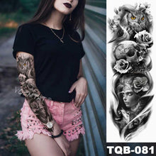 Load image into Gallery viewer, Large Tattoo Sleeve Arm Waterproof Temporary Sticker Tiger Fox For Arm Luxury Colorful Design
