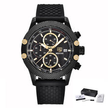 Load image into Gallery viewer, Sport Chronograph Fashion Luxury Men Watches Mesh &amp; Rubber Band Waterproof Quartz Gold Watch For Men
