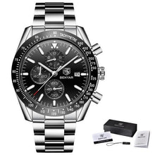 Load image into Gallery viewer, Men Top Luxury Full Steel Business Quartz Watch Men's Casual Waterproof Analog Chronograph Sports Stainless Steel Strap Watches
