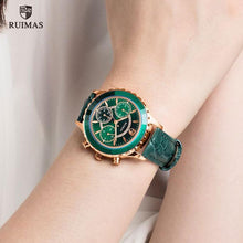 Load image into Gallery viewer, Luxury Green Business Women Watches Quartz Fashion Leather Strap Waterproof Multifunctional Wristwatch For Women
