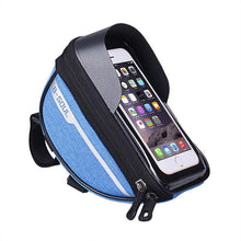 Load image into Gallery viewer, Cycling Bicycle Bike Head Tube Handlebar Cell Mobile Phone Bag Case Holder Screen Phone Mount Bags Case Bag Bicycle Bag Waterproof Bike Phone Mount Top Tube Bag Bike Phone Case Holder Accessories Cycling Pouch Compatible With Smartphones

