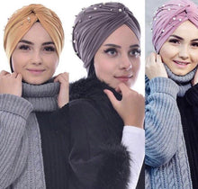 Load image into Gallery viewer, Soft Cotton Lightweight Elegant Turban Hijab Bonnet Arab Wrap Head Turbans Cap Headwrap Headwear Indian African Turbans Twist Headband For Women
