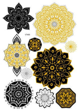 Load image into Gallery viewer, Luxury Metallic Temporary Tattoo Gold Silver Flower Sticker Long Lasting Gold Design For Womens
