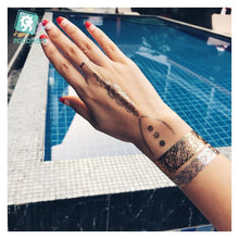 Load image into Gallery viewer, Luxury Metallic Temporary Tattoo Gold Silver Flower Sticker Long Lasting Gold Design For Womens
