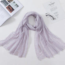 Load image into Gallery viewer, Long Soft Cotton Lightweight Crinkle Hijab Scarf Elegant Headscarf Head Wrap Islamic Head Wraps Hijab For Women 70*175cm
