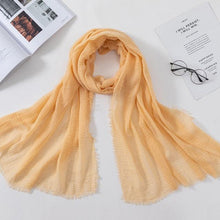 Load image into Gallery viewer, Long Soft Cotton Lightweight Crinkle Hijab Scarf Elegant Headscarf Head Wrap Islamic Head Wraps Hijab For Women 70*175cm
