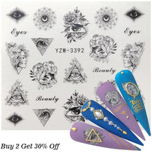 Load image into Gallery viewer, Nail Watermark Decals Sexy lips Middle finger Sexy girl Water Transfer Slider Russia Words Manicure Tattoos Sliders For Manicure Women Kids Girls Manicure Decoration Nail Art Supplies 3D Self-Adhesive Nail Decals Designer Nail Stickers for Acrylic Nails
