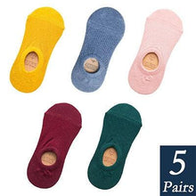 Load image into Gallery viewer, Women's Cute Cotton Invisible No Show Non-Slip Summer Candy Solid Color Silicone Short Socks Fashion Thin Ankle Boat Socks
