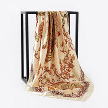 Load image into Gallery viewer, Luxury Long Soft Square Silk Scarves Lightweight Elegant Satin Silk Soft Head Wrap Escharpe Hijab Scarf Muslim Female Silky Shawls Wrap Hair Head Scarves Bandanna For  Women 90*90cm
