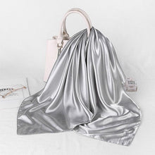 Load image into Gallery viewer, Luxury Long Soft Square Silk Scarves Lightweight Elegant Satin Silk Soft Head Wrap Escharpe Hijab Scarf Muslim Female Silky Shawls Wrap Hair Head Scarves Bandanna For  Women 90*90cm
