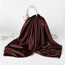 Load image into Gallery viewer, Luxury Long Soft Square Silk Scarves Lightweight Elegant Satin Silk Soft Head Wrap Escharpe Hijab Scarf Muslim Female Silky Shawls Wrap Hair Head Scarves Bandanna For  Women 90*90cm
