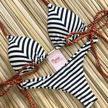 Load image into Gallery viewer, Women Push-up Bikini Swimwear Adjustable Swimsuit Bathing Suit Beachwear Women's Tie Bikini Lace Up Bottom String Swimsuit Bandage Swim Beach Wear Summer Comfortable Bikini Set
