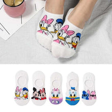 Load image into Gallery viewer, 5 pairs Summer Socks Female Cartoon Animal Bear Mouse Socks Cute Funny Invisible Cotton Ankle Socks For Women
