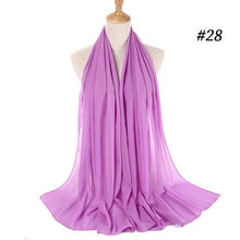 Load image into Gallery viewer, Long Lightweight Soft Solid Color Chiffon Scarfs Muslim Headscarf Hijab Scarf Shawls Wraps Hijab For Women 70*180cm
