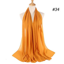 Load image into Gallery viewer, Long Lightweight Soft Solid Color Chiffon Scarfs Muslim Headscarf Hijab Scarf Shawls Wraps Hijab For Women 70*180cm
