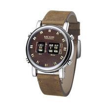 Load image into Gallery viewer, New Military Sport Watches Luxury Brown Leather Strap Quartz Wrist Watch Stylish Roller Watch For Men
