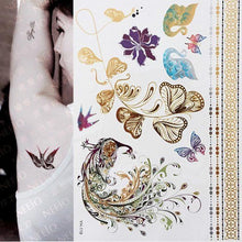 Load image into Gallery viewer, Body Tattoo Art Painting Stickers Glitter Gold Silver Temporary Waterproof Nontoxic Long Lasting Tattoos
