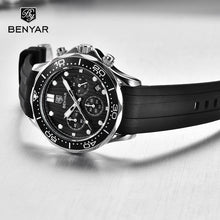 Load image into Gallery viewer, Black Multifunctional Sport Men Watches Luxury Quartz Watches Fashion Chronograph Stylish Elegant Comfortable Watch For Men
