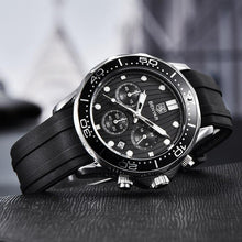 Load image into Gallery viewer, Black Multifunctional Sport Men Watches Luxury Quartz Watches Fashion Chronograph Stylish Elegant Comfortable Watch For Men
