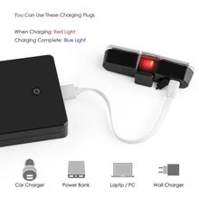 Load image into Gallery viewer, Bike Tail Light Ultra Bright Bike Light USB Rechargeable LED Bicycle Rear Light 5 Light Mode Headlights With Red + Blue Ultra Bright Bike Light USB Rechargeable LED Bicycle Rear Light Waterproof Helmet Light
