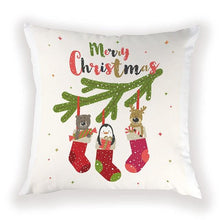 Load image into Gallery viewer, New Year Christmas Decorations Pillows Cover Christmas Décor for Home Christmas Tree Snowflake Snowman Reindeer Home Decor Throw Pillow Case Cushion Cover Santa Merry Christmas Gift Xmas 45x45cm
