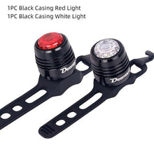 Load image into Gallery viewer, Bicycle Rear Light Bike Warning Lamp USB Charge Red White Light Color Safety Headlight Bike Tail Light Rechargeable Ultra Bright Bike Rear Light USB Rechargeable Bike LED Light

