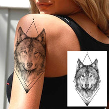 Load image into Gallery viewer, Big Black Tiger Tattoos Waterproof Leopard Tatoos Large Monster Body Arm Legs Tattoo Cool Tiger Face Temporary Tattoos For Women Men
