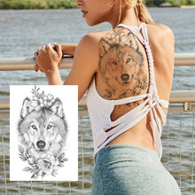 Load image into Gallery viewer, Realistic Big Flower Temporary Waterproof Sticker Tattoos For Body Painting Arm Legs Fake Black Rose Tattoos For Womens
