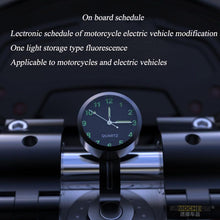 Load image into Gallery viewer, 7/8" Universal Motorcycle Handlebar Watch Bike Hand Grip Bar Mount Dial Clock Motorcycle Handlebar Watch  Mount Clock Glow Mount Clock Dial Watch Fit  Waterproof For Scooter Bicycle Motor ATV
