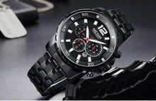 Load image into Gallery viewer, Luxury Men's Gold Business Watches Quartz Analogue Wristwatch Stainless Steel Waterproof Luminous Watch
