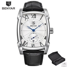 Load image into Gallery viewer, Luxury Business Men's Watches Brown Casual Wrist Leather Strap Waterproof Classic Rectangle Square Watch
