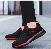 Load image into Gallery viewer, Mens Sport Running Sneakers Fashion Men Casual Shoes Breathable Shoes Walking Sneakers Men's Tennis Black Sneakers Trainers Mesh Flat Breathable Summer Walking Beach Mesh Design
