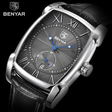 Load image into Gallery viewer, Luxury Business Men's Watches Brown Casual Wrist Leather Strap Waterproof Classic Rectangle Square Watch

