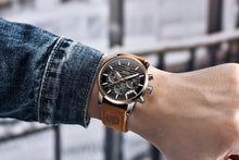 Load image into Gallery viewer, Luxury Steel Sports Men's Watches Business Design Leather Band Wrist Watch Military Quartz
