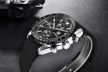 Load image into Gallery viewer, New Men Silver Blue Watch Business Analog Chronogragh Full Steel Luxury Casual Male Waterproof Sports Design Watches
