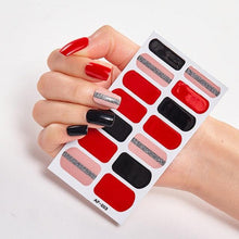Load image into Gallery viewer, Full Cover Nail Stickers Nail Polish Nail Decoration Nails Sticker Designer Self Adhesive Nail Sticker Creative Nail Art Sticker Sticker Nail Decorations Accessories Metal Curve Stripe Lines Design Letter Nail Sticker Adhesive Decoration Template
