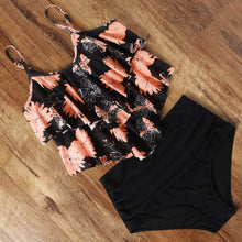 Load image into Gallery viewer, Leopard Bikini High Waist Bikini Animal Print Floral Swimsuit Ruffle Swimsuit Plus Size Swimwear Women Swimsuits for Women Two Piece Bathing Suits Ruffle Tops With High Waist Bottoms Bikini Sets For Teen Girls
