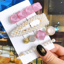 Load image into Gallery viewer, 4pcs/set Women Hair Accessories Jewelry Korean Simulation Pearl Barrette Love Hearts Hair Clips For Girls Pink Hairpins Wedding Hair Accessories for Brides and Bridesmaids
