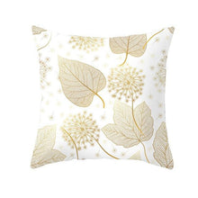 Load image into Gallery viewer, Tropical Leaf Flower Green Yellow Pillowcase Decorative Throw Pillow Case Cushion Cover Gold Stamping Leaves Polyester Cushion Cover Throw Pillow Decorative Cushions Home Decor Pillow Covers
