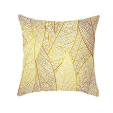 Load image into Gallery viewer, Tropical Leaf Flower Green Yellow Pillowcase Decorative Throw Pillow Case Cushion Cover Gold Stamping Leaves Polyester Cushion Cover Throw Pillow Decorative Cushions Home Decor Pillow Covers
