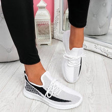 Load image into Gallery viewer, Elegant Sport Women's Vulcanized Female Lace Up Mesh Sneakers Round Toe Casual Walking Shoes Mesh Flat Anti-slip Women Breathable Mesh Fashion Sneakers
