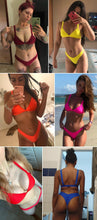 Load image into Gallery viewer, Bikini Solid Swimsuit Women Swimwear Push Up Bikini Set Patchwork  Summer Beach Bathing Suit Swim Wear Halter Bikini Swimsuit Beach Swimming Traveling High Leg Bikini
