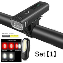 Load image into Gallery viewer, Bike Flashlight For Bicycle Anti-glare Smart Bike Light USB Rechargeable Front Rear Lamp Cycling Headlight Bike Light Set USB Rechargeable Bicycle Front Headlight Taillight 4 Light Modes Led Headlight

