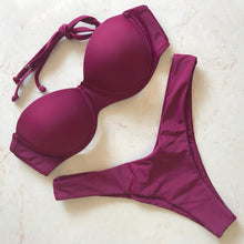 Load image into Gallery viewer, Bikini Push Up Swimsuit Female Swimwear Women's Bathing Suits Push Up Underwire Bikini Set Padded Two Piece Swimsuits Women Two-pieces Durable Bikini Set With Bra Cup Modern Bathing Suit
