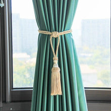 Load image into Gallery viewer, Curtain Tiebacks Tassel Curtain Clips Rope Curtain Tie Backs Holdbacks Decorative  Curtain Holder Accessories For Drape Curtain Holdbacks Braided Buckle Home Decorative Window Drapery Ball Tassels Tieback 50cm
